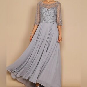 Elegant Gray Evening Gown